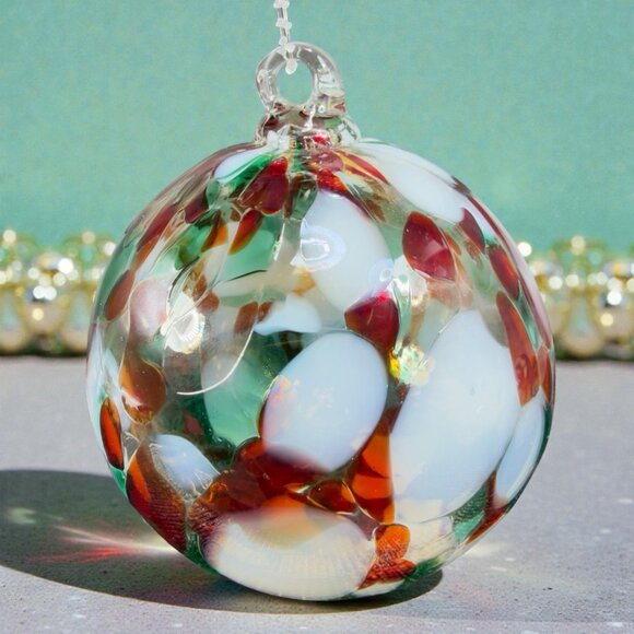 Hand Blown Studio Art Glass Orb Ornament Friendship Ball Witch Ball Hand Made - Picture 2 of 14
